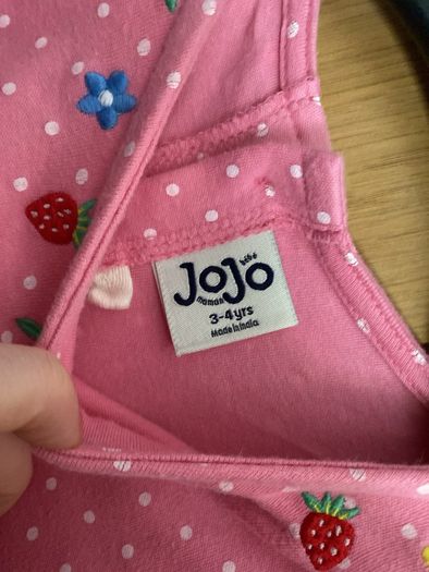 Jojo Maman Girls pink unicorn dress aged 3-4 years