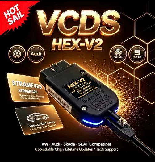 2026 Newest Hex V2 V26.9 Vag Com Usb Interface Scanner Cables For Vw Audi Skoda Seat Auto Com Unlimited Diagnostic Vcds Tool