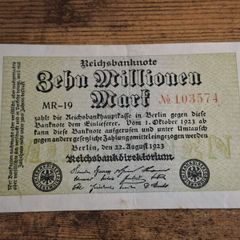 German Empire, 10 Million Mark Note 1923, 22 August 1923, almost uncirculated - free standard postage