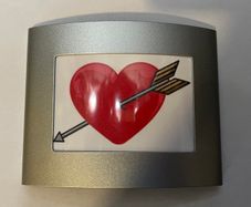Small Brushed Steel Picture Frame For Sale