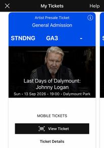 Johnny Logan - Last Days of Dalymount - Sun 13th Sept