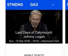 Johnny Logan - Last Days of Dalymount - Sun 13th Sept