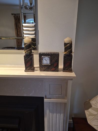 Genesis clock, candles and lamp set