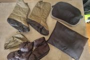 camping pillows and insulating boots