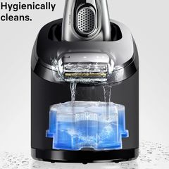Braun series 9 8 7 Clean and Renew Electric Shaver Cleaning Cartridges, Hygienically Cleans, Removing Residual Hair & Skin Particles,