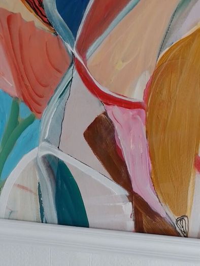 Original Eclectic Abstract Painting Colour Block Original Art
