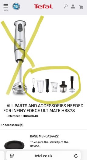 Accessories for Tefal Infiny Force Ultimate