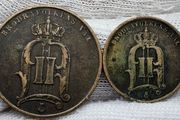 Sweden 1874 1875 5 ore 2 ore