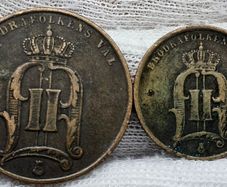 Sweden 1874 1875 5 ore 2 ore