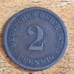 German Empire, Germany, 2 Pfennig 1874 A - free standard postage
