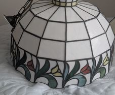 Large Tiffany-Style Stained Glass Pendant Light