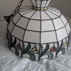 Large Tiffany-Style Stained Glass Pendant Light
