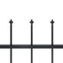 Garden Fence with Spear Top Steel 10.2x0.6 m Black Image 4