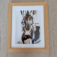 Framed Donkey - ink/watercolour painting by Jennifer FitzGerald