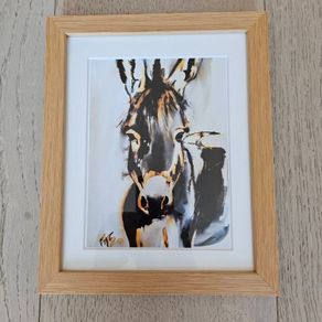 Framed Donkey - ink/watercolour painting by Jennifer FitzGerald