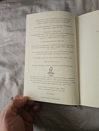 Harry potter and the deathly hallows 1st edition