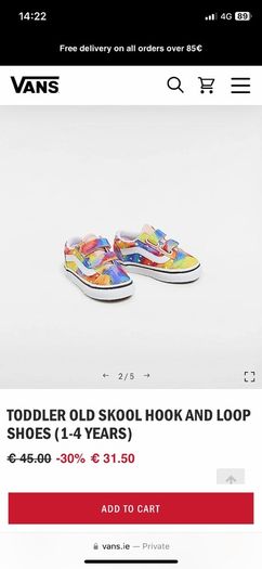Toddler glow in the dark vans size 21