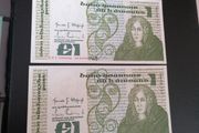 UNC 1986 Ireland One Pound Banknotes