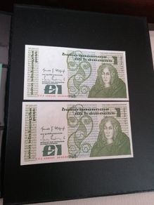 UNC 1986 Ireland One Pound Banknotes