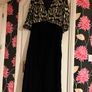 Black velvet dress, with gold shimmer bodice. Image 5