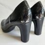 CallagHan Adaptation shock absorbent leather platform high heel almond toe black reptile shoes size UK4 WU 37 new & boxed Image 6