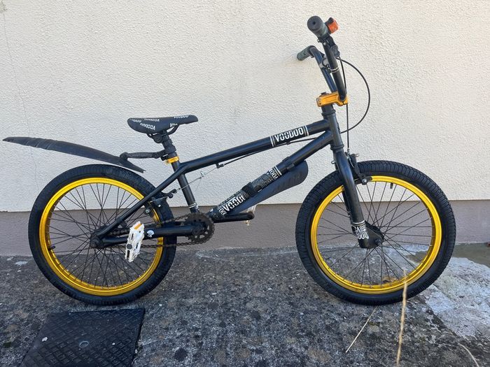 Kids black BMX bike