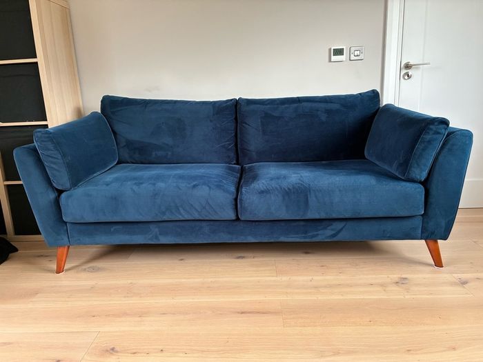 Navy Velvet Sofa
