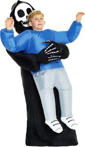 SEASONAL SALE Pick Me Up Inflatable Costume, Boys, Grim Reaper Kids, One Size