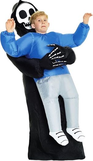 SEASONAL SALE Pick Me Up Inflatable Costume, Boys, Grim Reaper Kids, One Size
