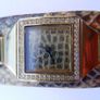 Guess Gold Tan Python Leather Embossed Cuff Band Glitz Watch-u0225l2 Image 3
