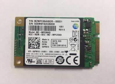 64 GB Msata Samsung SSD