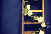Vintage ladder with floral decor