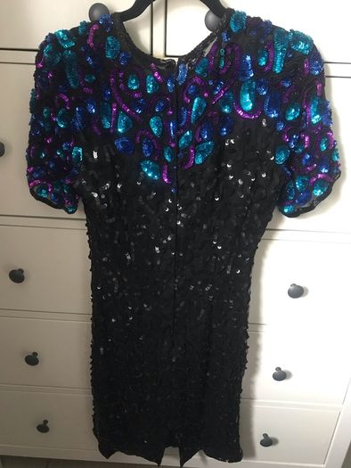 vintage sequin midi dress