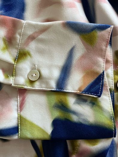 Ladies Cream Patterned Satin Shirt