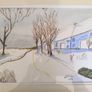 Framed Watercolour Landscape Painting Signed 2016 Michael mc Cann Country Road Cottage Art Picture Image 2