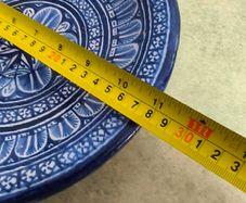 Morocco Decorated Bowl Hand Painted in Fes Terracotta 28 cm. diamter 6 cm, high