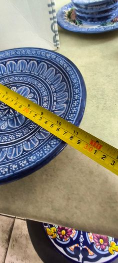Morocco Decorated Bowl Hand Painted in Fes Terracotta 28 cm. diamter 6 cm, high