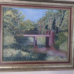 Oil on canvas painting Glenboyer woods Killeagh