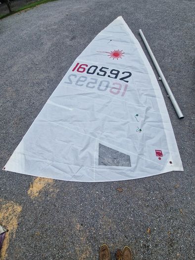 Laser standard sail and mast section