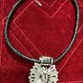 Rhinestone & black leather choker Image 2