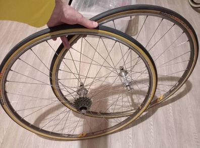 7 speed 80s tubular wheelset rim brake