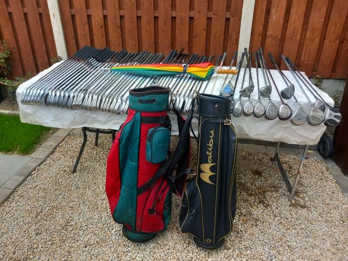 A selection of Golf clubs. Right handed clubs