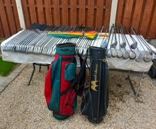 A selection of Golf clubs. Right handed clubs