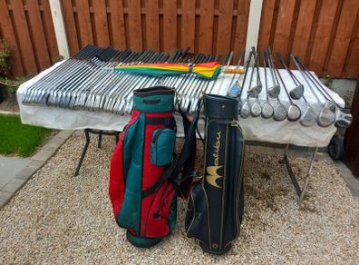 A selection of Golf clubs. Right handed clubs
