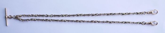 Victorian  heavy real 9 Carat Gold Albert or Necklace Chain with T-Bar length 20" - 24,3g