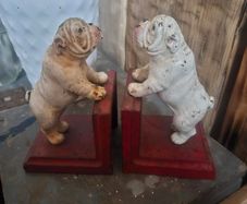 Vintage Cast Iron Bulldog Bookends