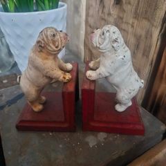Vintage Cast Iron Bulldog Bookends