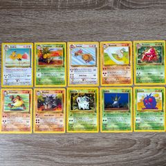 10x Common and Uncommon Bundle Lot WOTC Jungle 1999 Pokemon Cards Vintage