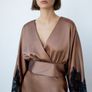 Nwt Zara Satin Lace Kimono Blouse, Small Image 2