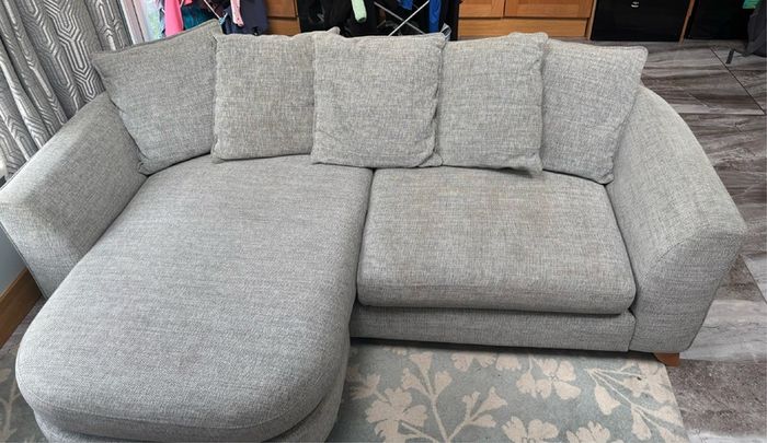 DFS Lorella 4 seater pillow back lounger - silver